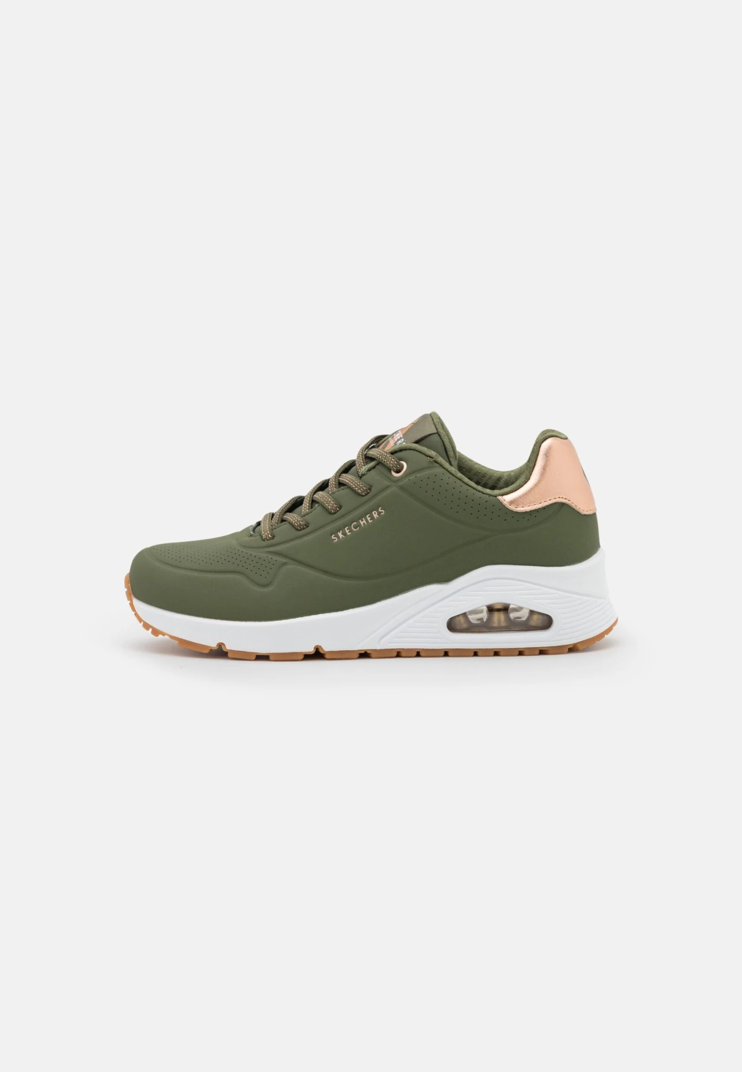 Uno - Sneakers Laag - Olive Durabuck/Rose Gold Trim 4 Uno - Sneakers Laag - Olive Durabuck/Rose Gold Trim - Afbeelding 2