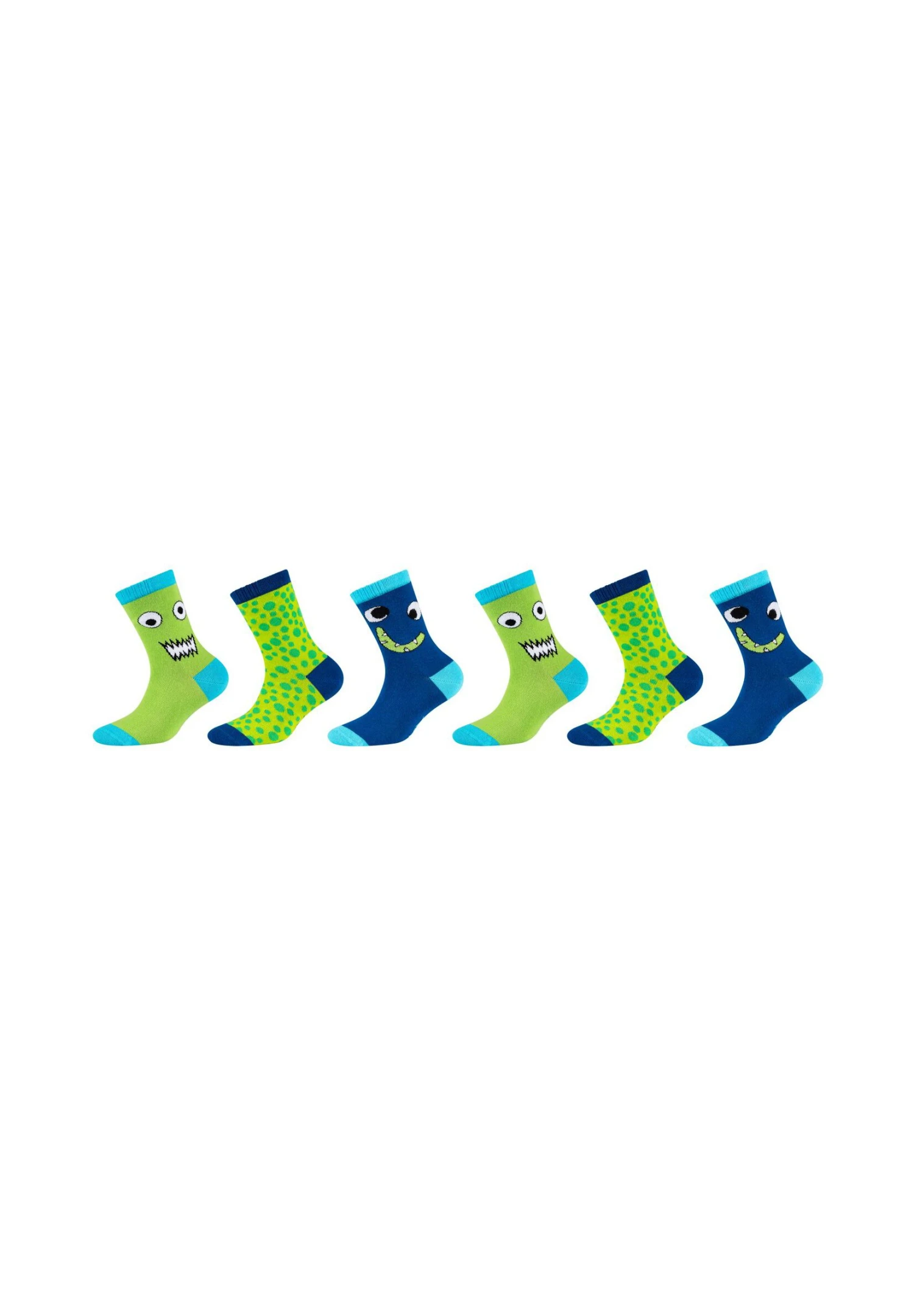 Skechers 6Pack Monster Face - Sokken - Blue Mix 3 Skechers 6Pack Monster Face - Sokken - Blue Mix