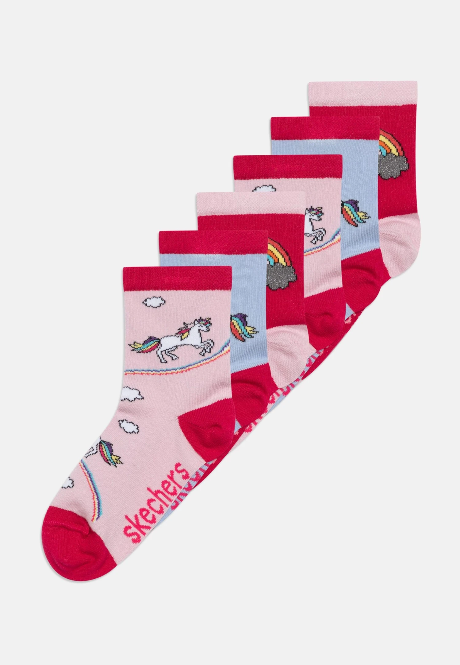 Skechers Girls Casual Wild Nature 6 Pack - Sokken - Rainbow 3 Skechers Girls Casual Wild Nature 6 Pack - Sokken - Rainbow