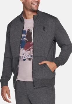 Skechers Sweater Met Rits - Char Charcoal