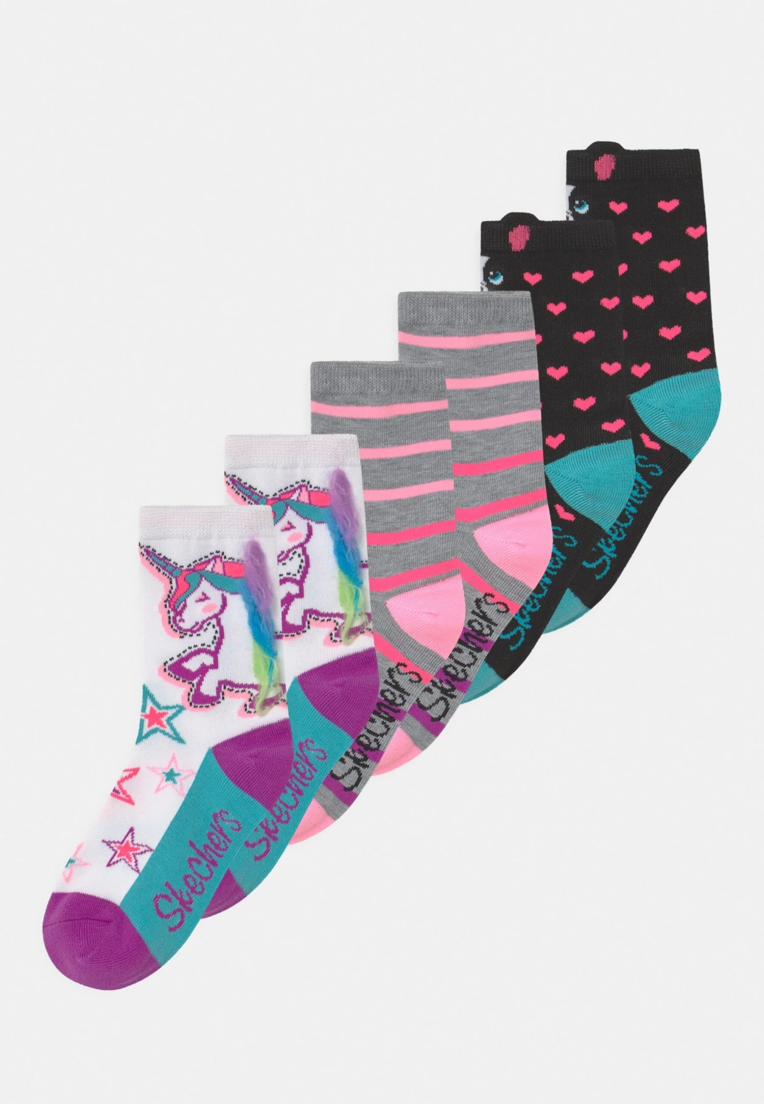 Skechers Girls Unicorn 6 Pack - Sokken - White 3 Skechers Girls Unicorn 6 Pack - Sokken - White