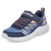 Skechers Bounder - Sneakers Laag - Navy & Orange Textile / Royal Trim