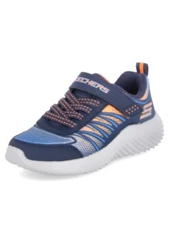 Skechers Bounder - Sneakers Laag - Navy & Orange Textile / Royal Trim
