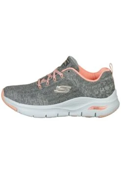 Arch Fit Comfy Wave- Sportieve Veterschoenen - Gray Knit / Pink Trim